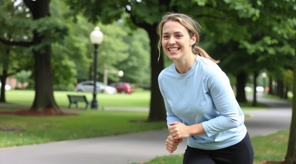 Healthy person exercising outdoors